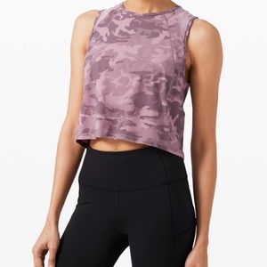 lululemon athletica Pink Camo Crop Top